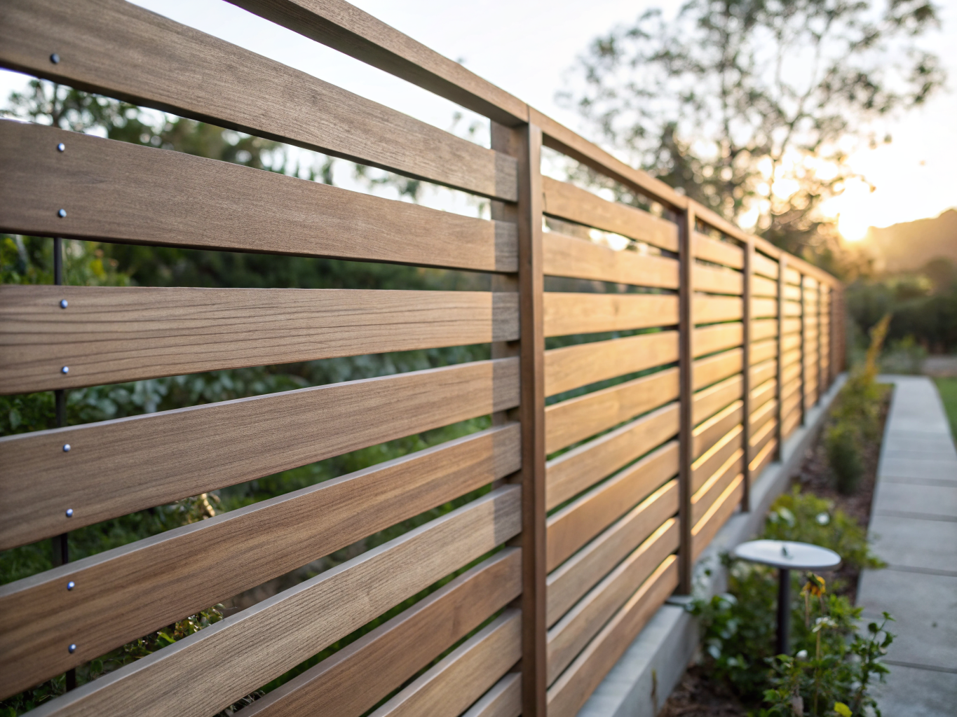 Slatted fencing texture detail