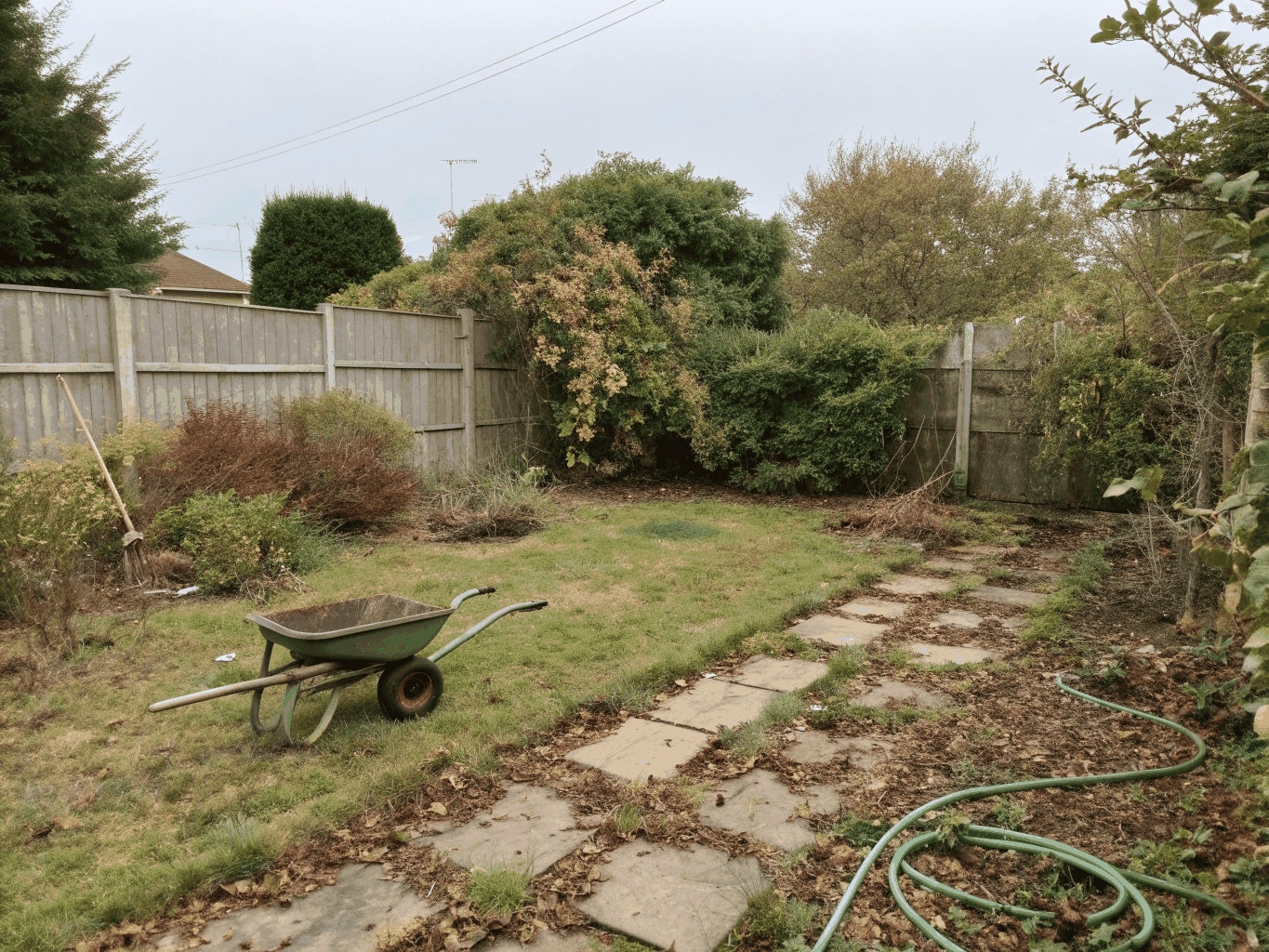 Garden area before fence installation